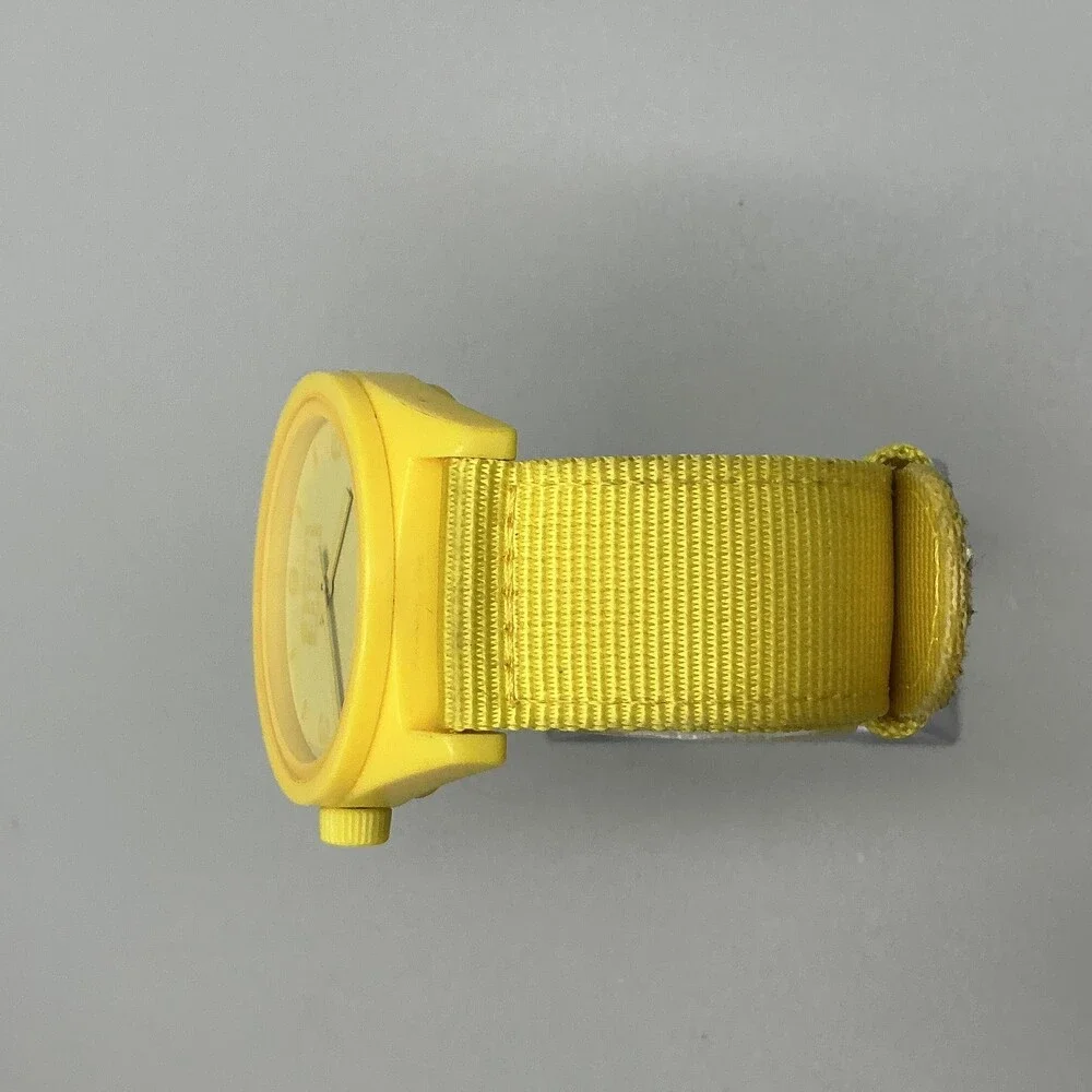 Neff Daily Mens Watch 41mm Yellow Dial Nylon Strap Water Resistant New Battery